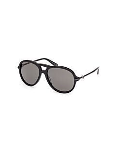 Moncler Peake 60 mm Shiny Black Sunglasses