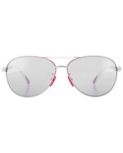 Moncler Steller 62 mm Shiny Palladium/White Sunglasses