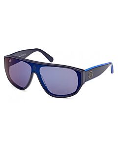 Moncler Tronn 00 mm Shiny Blue Sunglasses