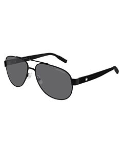 Montblanc 60 mm Black Sunglasses