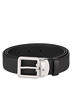Montblanc Black Leather 30 mm Adjustable Belt