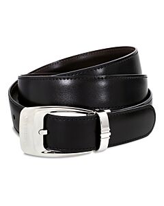 Montblanc Casual Reversible Leather Belt - Black/Brown, Brand Size 47