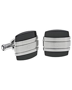 Montblanc Classic Collection Stainless Steel Square and Black Onyx Cufflinks 106624