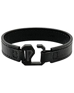 Montblanc-Extreme-Black-Leather-Bracelet,-Size-68