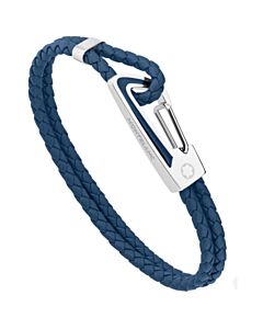 Montblanc Men's Blue Woven Bracelet, Size 68
