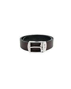 Montblanc Rectangular Rounded Shinny And Matt Stainless Steel Pin Buckle Belt