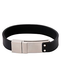 Montblanc-Stainless-Steel-Leather-Bracelets,-Size-Small