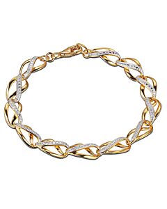 Morgan & Paige 14k Yellow Gold Plated Sterling Silver Diamond Accent Woven Link Bracelet, 7.25"