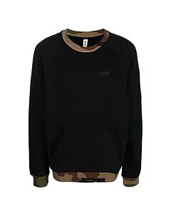 Moschino Black Love Moschino Camouflage-Trim Cotton Sweatshirt
