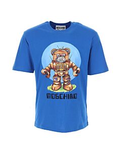 Moschino Blue Cotton Robot Bear T-Shirt