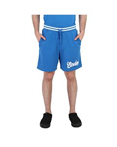 Moschino Blue Logo Varsity Fleece Shorts, Brand Size 46 (Waist Size 30")