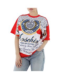 Moschino Budweiser Printed Cotton Jersey T-shirt