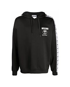 Moschino Fantasy Print Black Logo Tape Technical Strech Fleece Sweatshirt