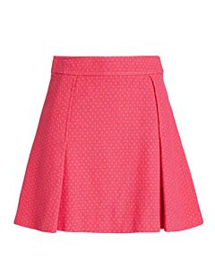 Moschino Fuschia Polka-Dot Tweed Mini Skirt
