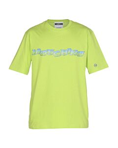 Moschino Green Logo Print Regular Cotton T-Shirt