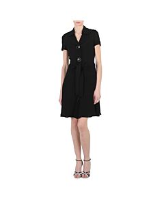 Moschino Ladies Black Short-Sleeved Mini Shirt Dress