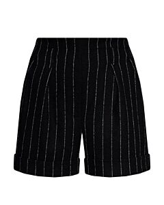 Moschino Ladies Black Stretch Pinstripe Shorts, Brand Size 40 (US Size 6)