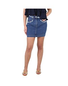 Moschino Ladies Cotton Denim Mini Skirt