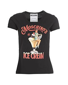 Moschino Ladies Ice Cream Print Cotton T-Shirt