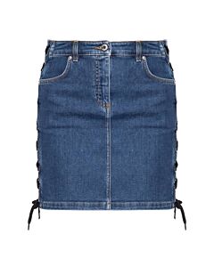 Moschino Ladies Lace-Up Side Denim Mini Skirt, Brand Size 40 (US Size 6)