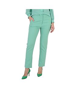 Moschino Ladies Light Green Heart-Button Tailored Trousers