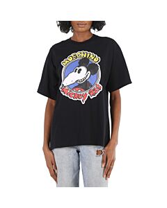 Moschino Ladies Mickey Rat Print T-Shirt