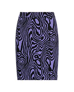 Moschino Ladies Moire Effect Print Cotton Viscose Mini Skirt