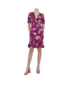 Moschino Ladies Purple Illustration Print Dress, Brand Size 38 (US Size 4)