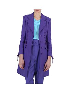 Moschino Ladies Purple Long Single-Breasted Coat