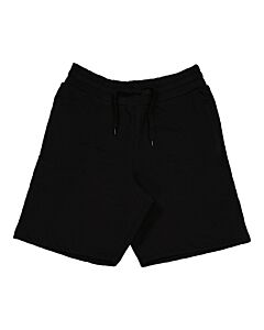 Moschino Men's Black Allover Logo Drawstring Shorts