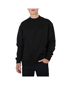 Moschino Men's Black Allover Logo Print Sweatshirt