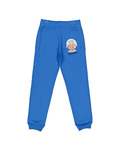 Moschino Men's Blue Logo-Print Cotton Track Pants