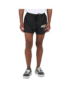Moschino Men's Fantasy Print Black Double Smile Swimming Shorts, Brand Size 50 (US Size 40)