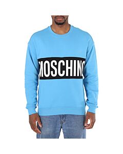 Moschino Men's Fantasy Print Light Blue Cotton Sweatshirt