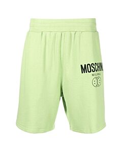 Moschino Men's Light Green Logo-Print Organic-Cotton Shorts, Brand Size 46 (US Size 30)