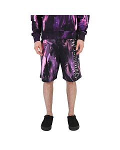 Moschino Men's Painted Effect Print Fleece Shorts