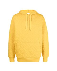 Moschino Men's Yellow All-Over Logo Embroidered Hoodie