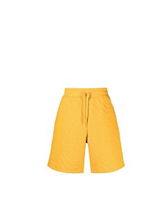Moschino Men's Yellow Embossed Logo Sweatshorts, Brand Size 46 (US Size 30)