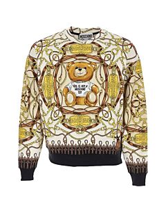 Moschino Military Teddy Cotton Jacquard Sweatshirt, Brand Size 46 (US Size 36)