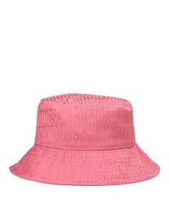Moschino Pink Allover Monogram Logo Bucket Hat