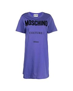Moschino Purple Couture Print Jersey T-Shirt Dress