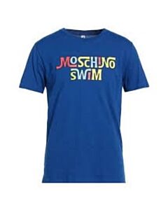 Moschino Swim Blue Cotton Logo T-Shirt