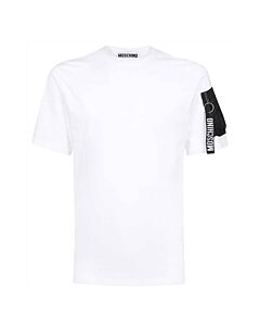 Moschino White Cotton Jersey Zip-Pocket Short-Sleeve T-Shirt