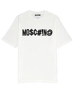 Moschino White Symbols Logo Print Cotton Jersey T-shirt