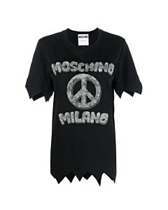 Moschino X The Flintstone Black Organic Cotton Logo Print T-Shirt
