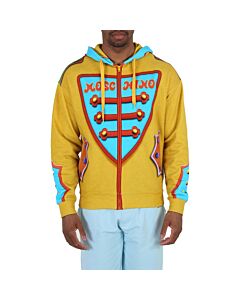 Moschino Yellow Trompe L Oeil Zip-Up Hooded Sweatshirt, Brand Size 46 (US Size 36)
