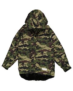 Mostly Heard Rarely Seen Camouflage-print Seen Fur Lined Hooded Jacket