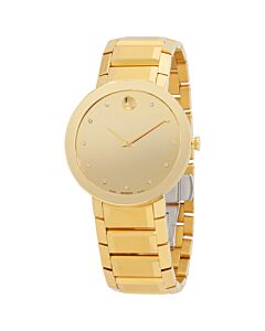 Unisex Stainless Steel Champagne Dial Watch