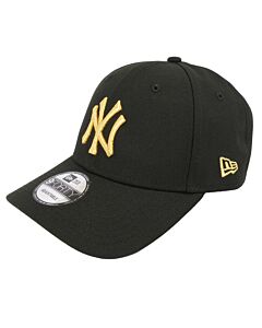 New Era Men's Black And Gold Logo Embroidered Cap