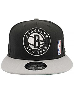 New Era Men's Black Brooklyn Nets Backletter Arch Snapback Cap, One Size